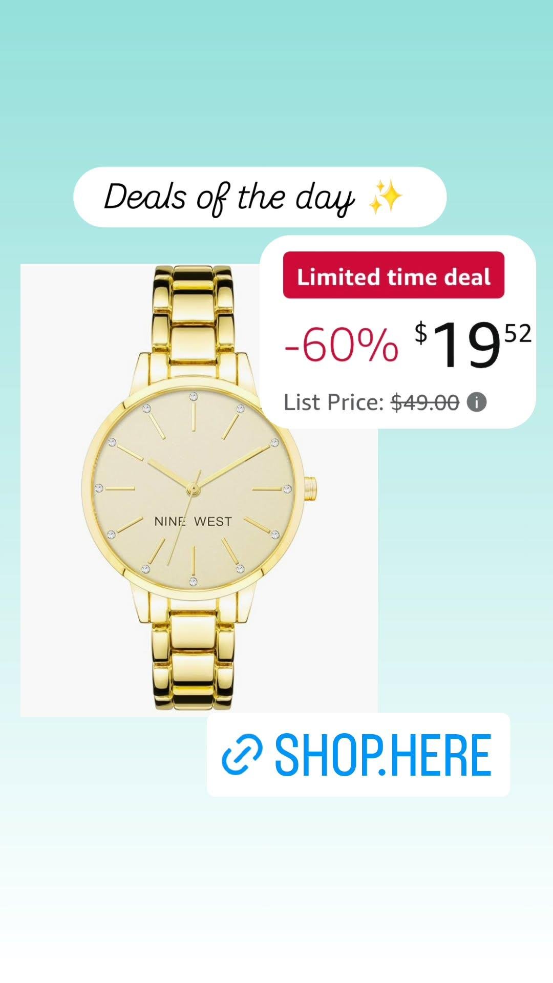 Nine West Women's Crystal Accented Bracelet Watch