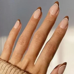 Trending Fall Nail Designs fallnails brown frenhc